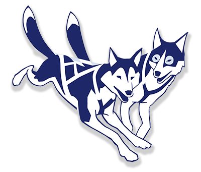 Kennel Gegwen logo with huskies running